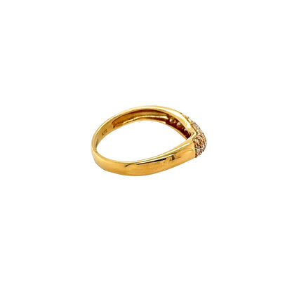 Yellow Gold Diamond Set Shaped Ring