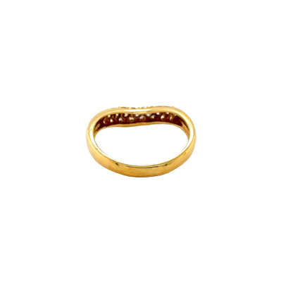 Yellow Gold Diamond Set Shaped Ring