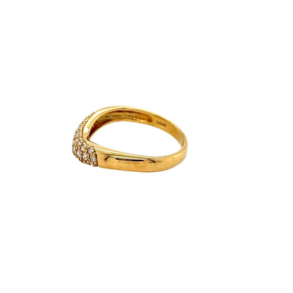 Yellow Gold Diamond Set Shaped Ring