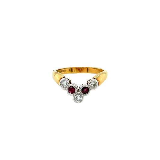 Ruby and Diamond Shaped Band