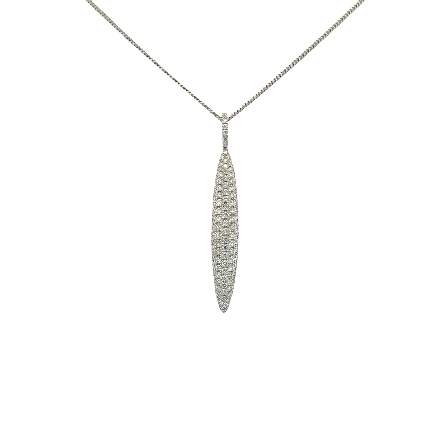 Diamond Set Marquise Shaped Pendant on Chain