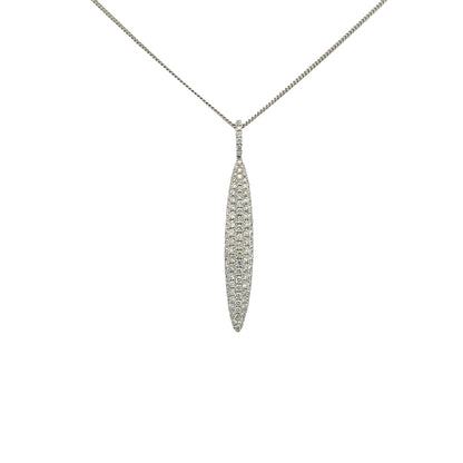 Diamond Set Marquise Shaped Pendant on Chain