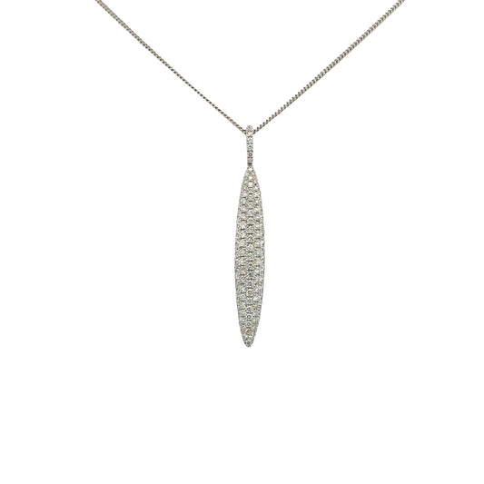 Diamond Set Marquise Shaped Pendant on Chain