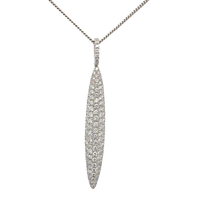 Diamond Set Marquise Shaped Pendant on Chain