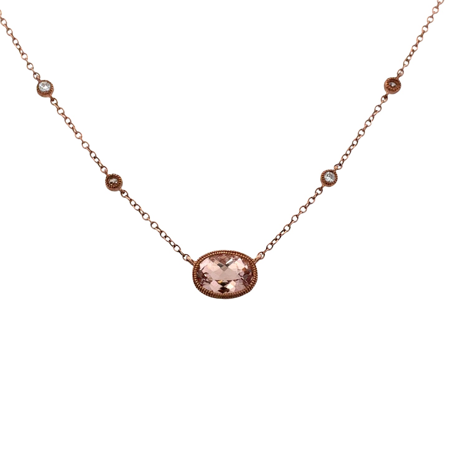 Morganite and Diamond Necklace