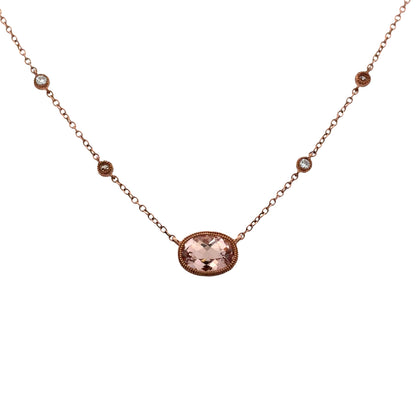 Morganite and Diamond Necklace