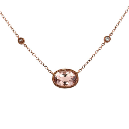 Morganite and Diamond Necklace