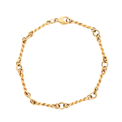 9ct Yellow Gold Twist Bracelet - 6.1g