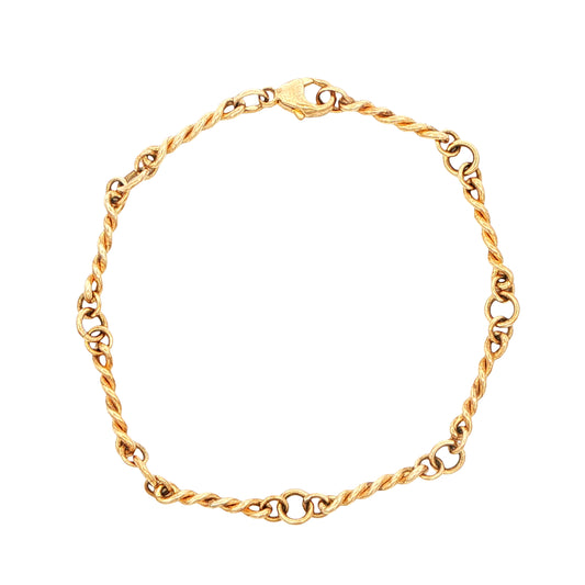 9ct Yellow Gold Twist Bracelet - 6.1g