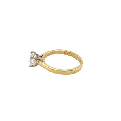 Round Brilliant Cut Diamond Solitaire Ring - 0.75cts total