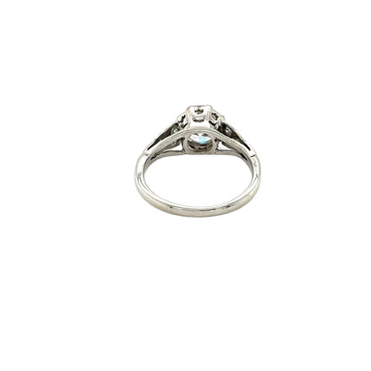 Round Brilliant Cut Diamond Solitaire with Diamond Set Shoulders Ring