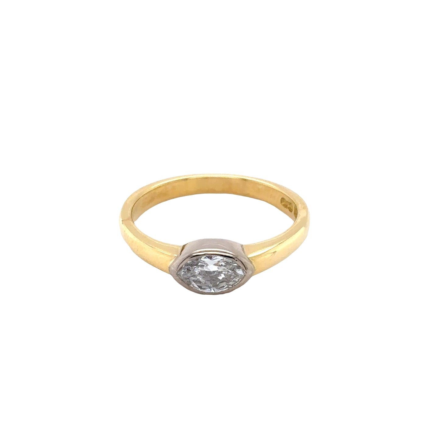 Marquise Cut Diamond Solitairein rub-over setting