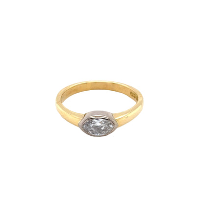Marquise Cut Diamond Solitairein rub-over setting
