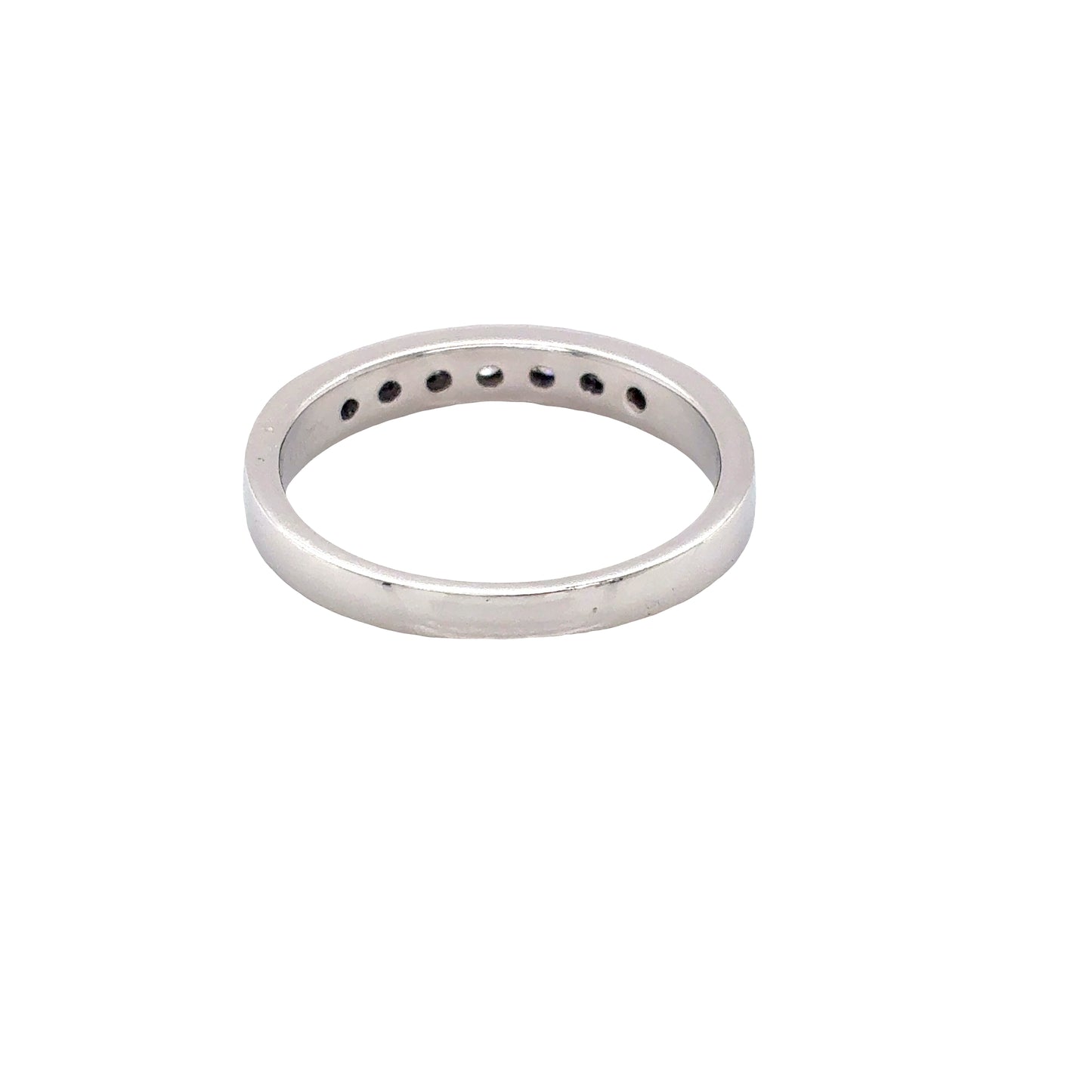 Round Brilliant Cut and Baguette Cut Diamond Channel Set Ring