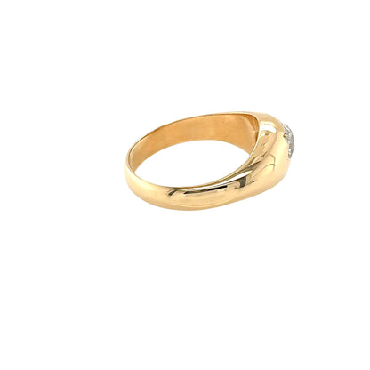 18ct Yellow Gold, Old Cut Diamond Signet Ring - 8.1 grams