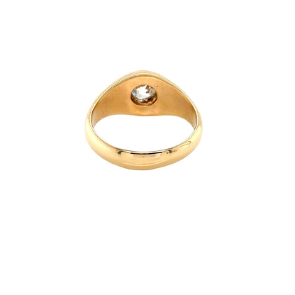 18ct Yellow Gold, Old Cut Diamond Signet Ring - 8.1 grams