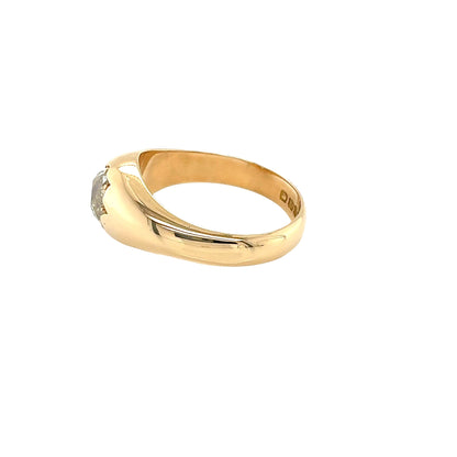 18ct Yellow Gold, Old Cut Diamond Signet Ring - 8.1 grams