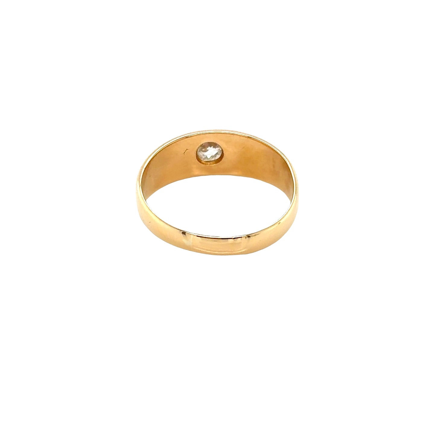 18ct Yellow Gold, Old Cut Diamond Signet Ring - 4.8 grams