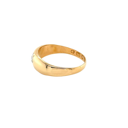18ct Yellow Gold, Old Cut Diamond Signet Ring - 4.8 grams