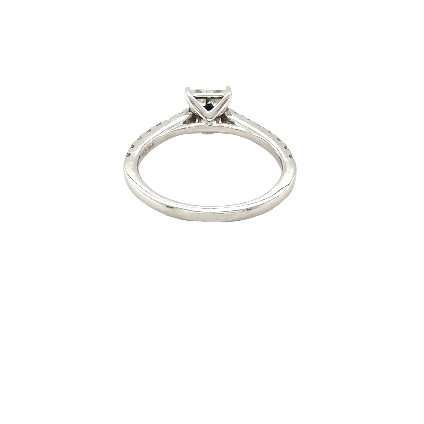 18ct White Gold, Princess Cut Diamond Cluster with Diamond set shoulders