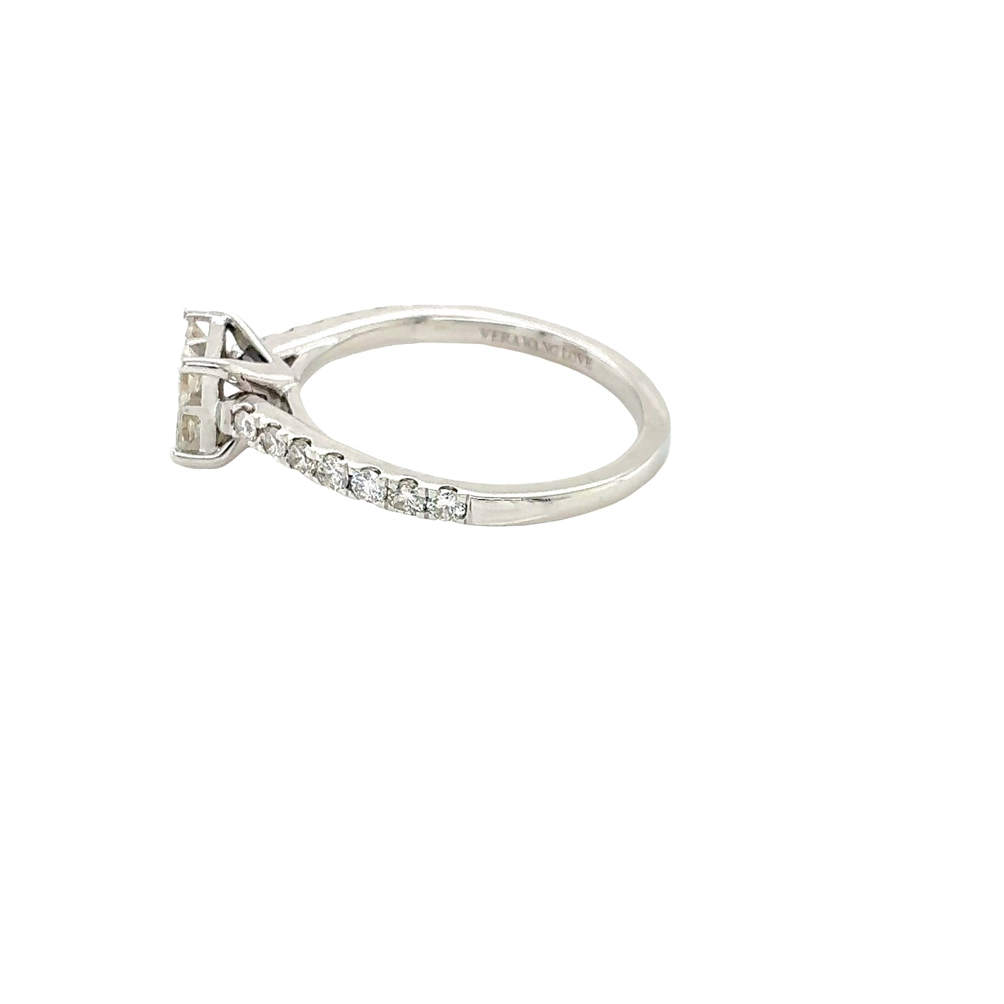 18ct White Gold, Princess Cut Diamond Cluster with Diamond set shoulders