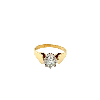 Round Cut Diamond Solitaire in Illusion Setting