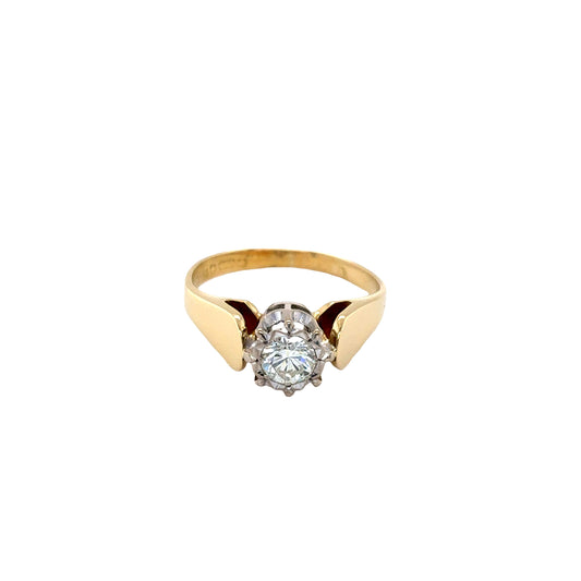 Round Cut Diamond Solitaire in Illusion Setting