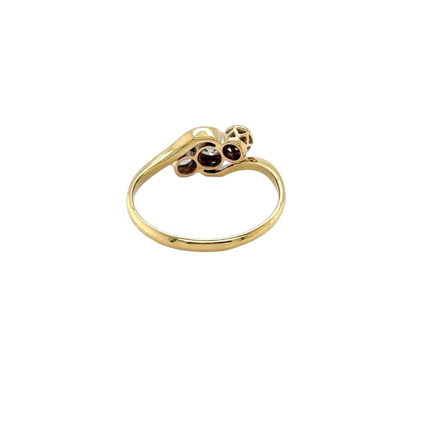 Round Brilliant Cut Diamond 3 Stone Twist Ring