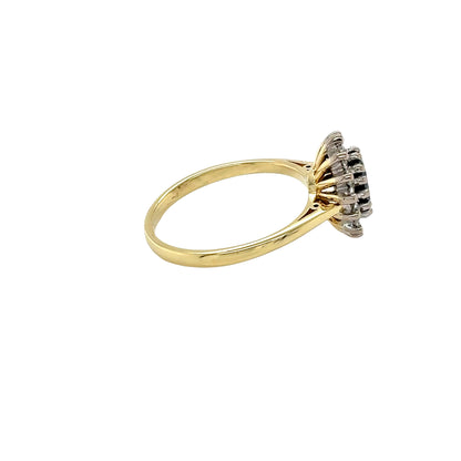 Oval shaped Sapphire and Diamond Cluster Ring