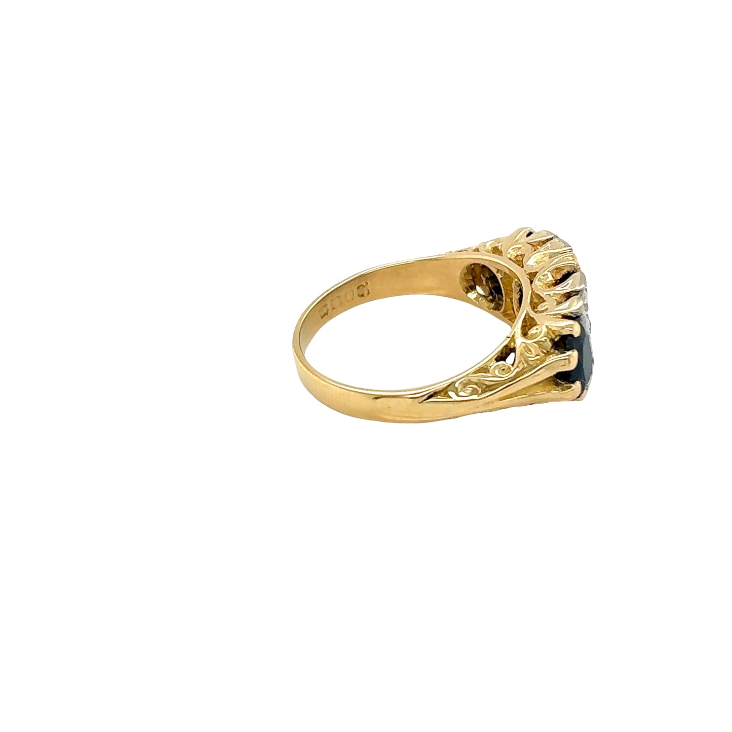 18ct Yellow Gold, Sapphire and Diamond Ring