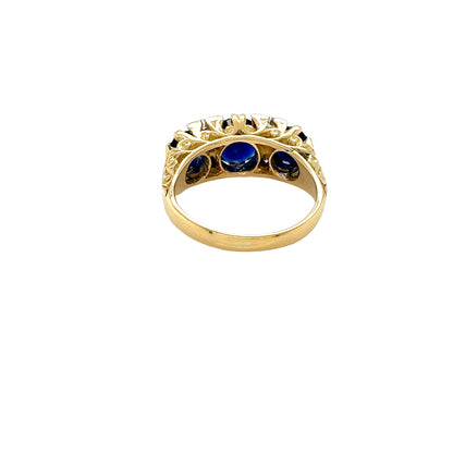 18ct Yellow Gold, Sapphire and Diamond Ring
