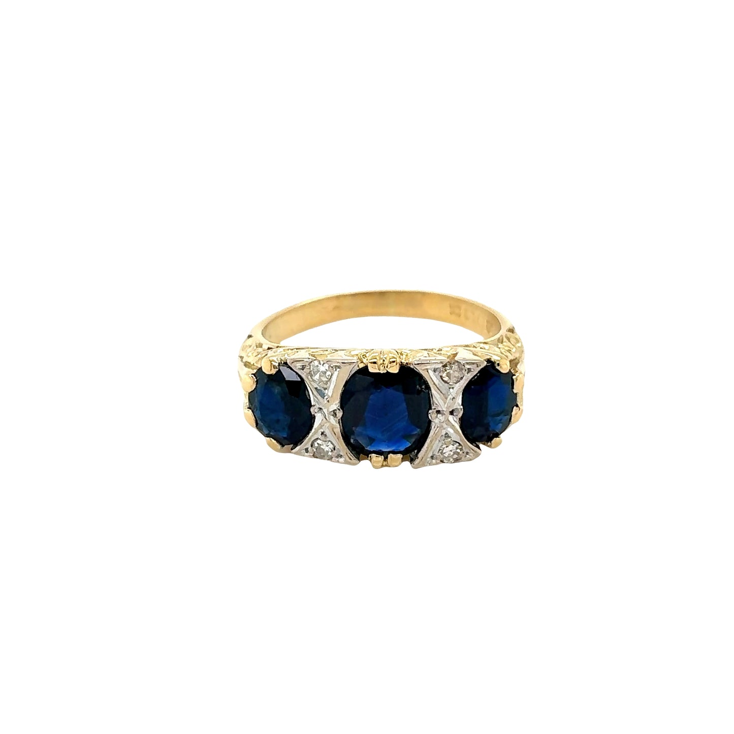 18ct Yellow Gold, Sapphire and Diamond Ring