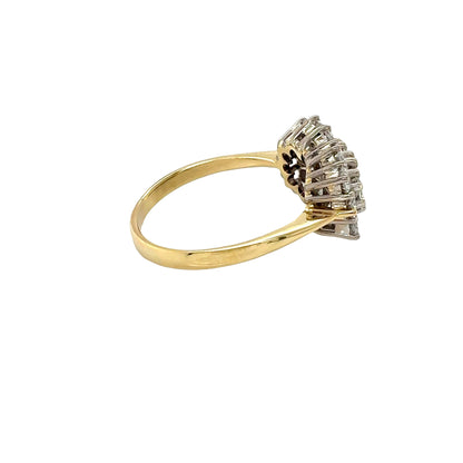 Asscher and Round Brilliant Cut Diamond Cluster Ring