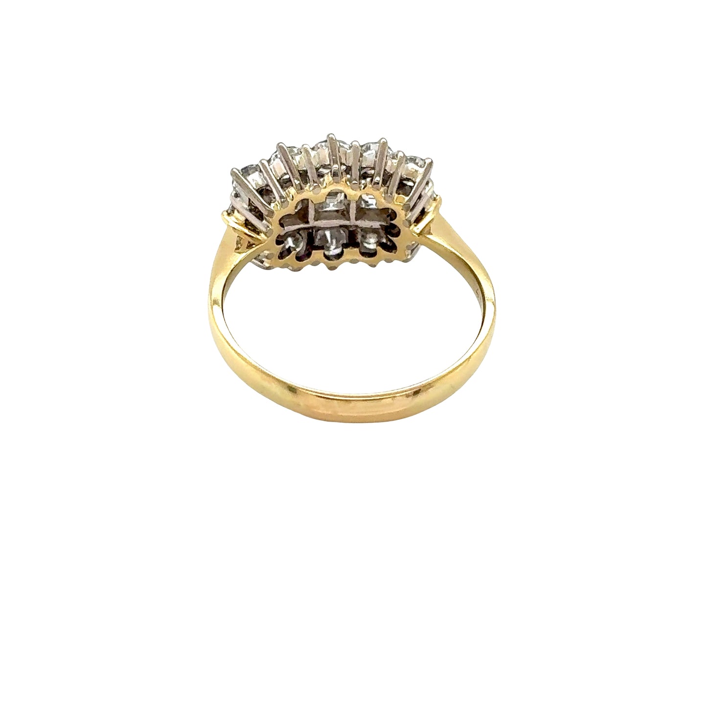Asscher and Round Brilliant Cut Diamond Cluster Ring