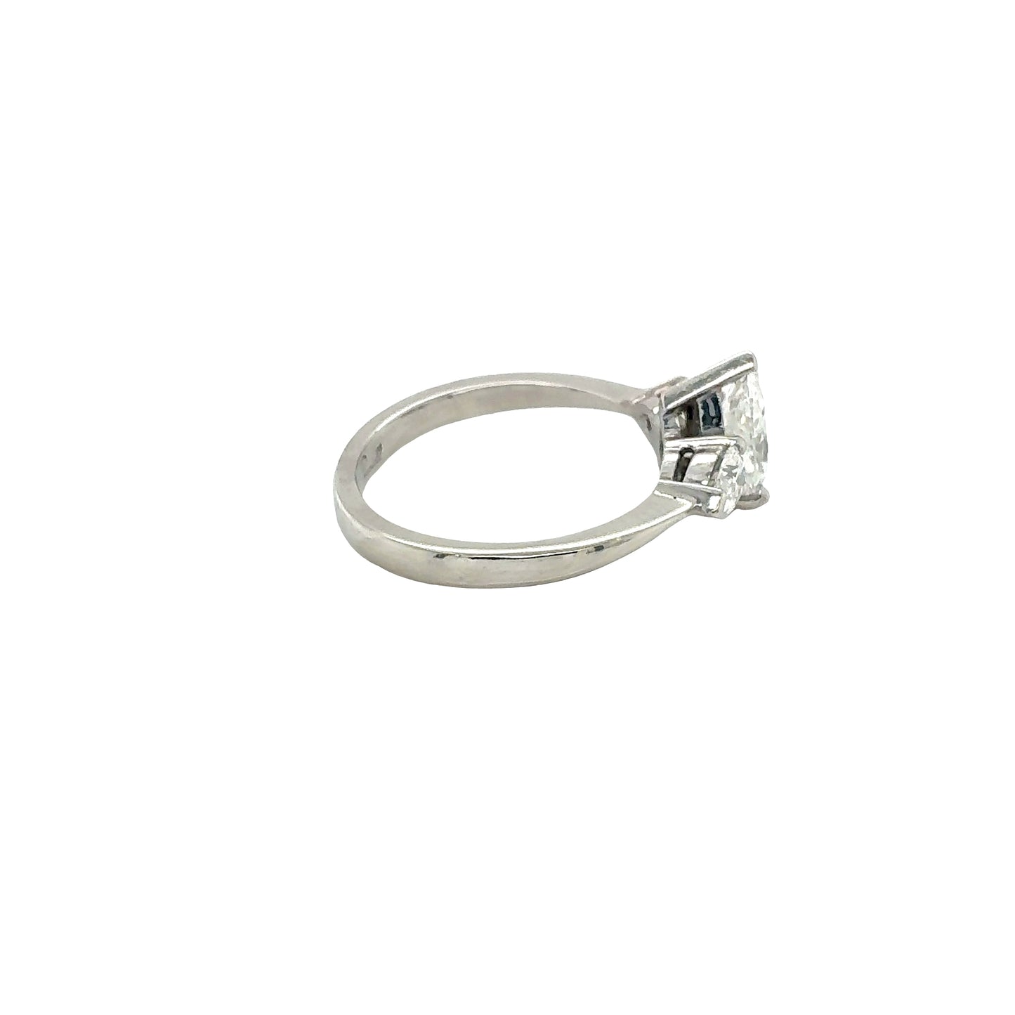 Platinum, Pear Cut Diamond 3 Stone Ring