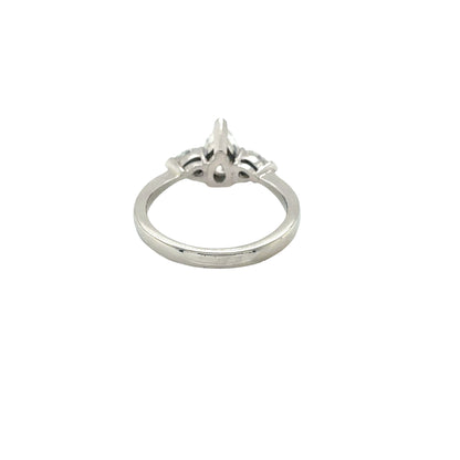 Platinum, Pear Cut Diamond 3 Stone Ring
