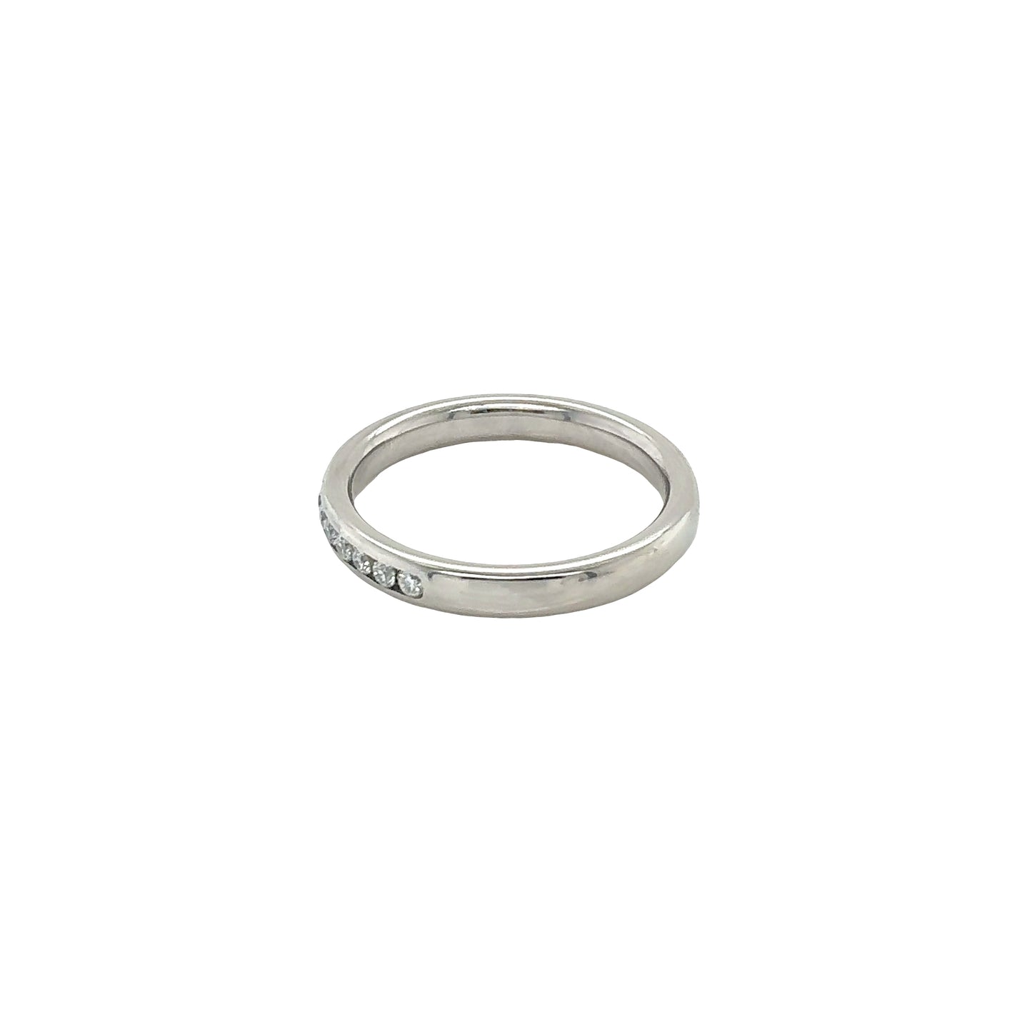 Platinum, 15 Round Brilliant Cut Diamond Channel Set Ring