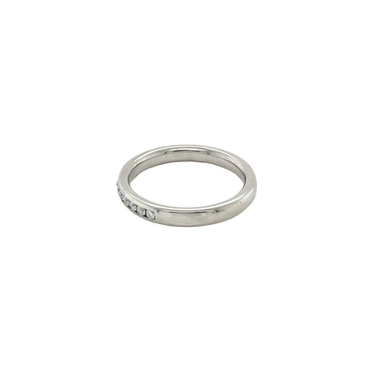 Platinum, 15 Round Brilliant Cut Diamond Channel Set Ring