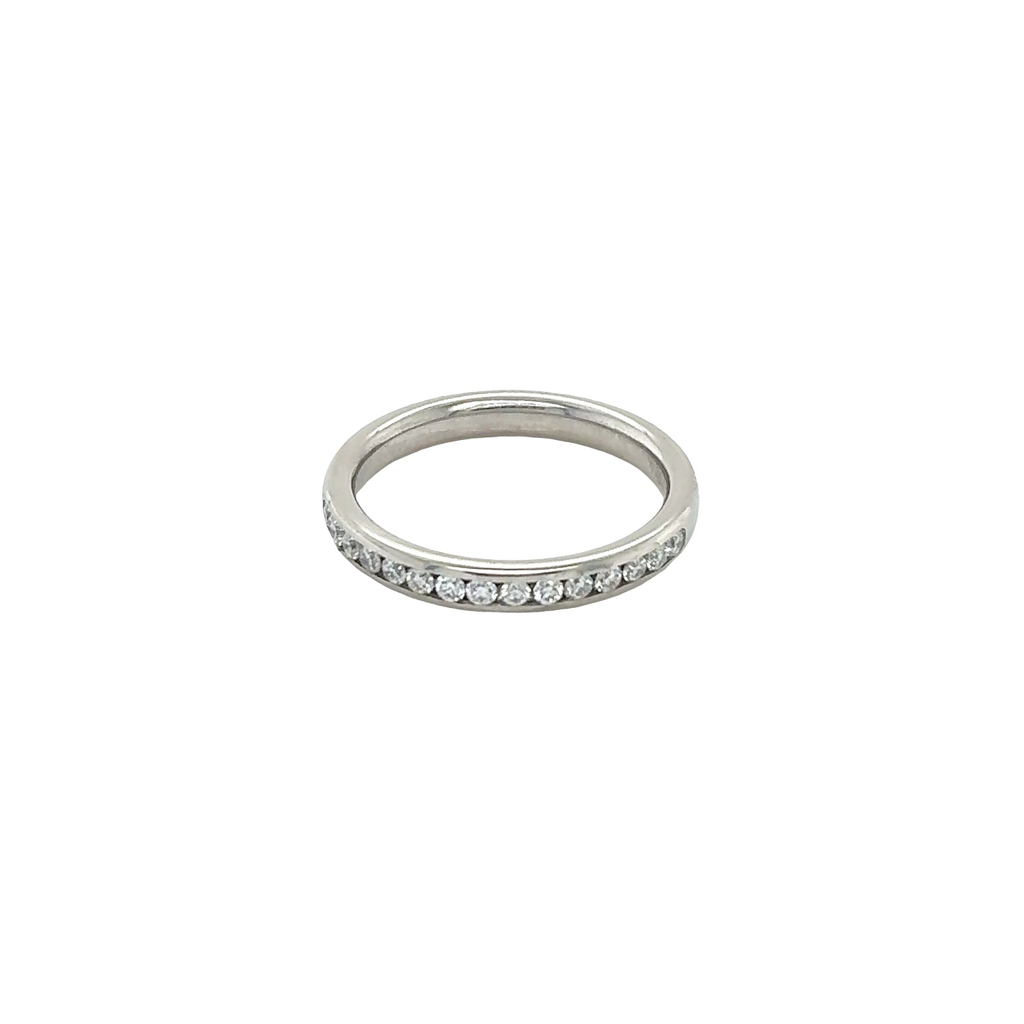 Platinum, 15 Round Brilliant Cut Diamond Channel Set Ring