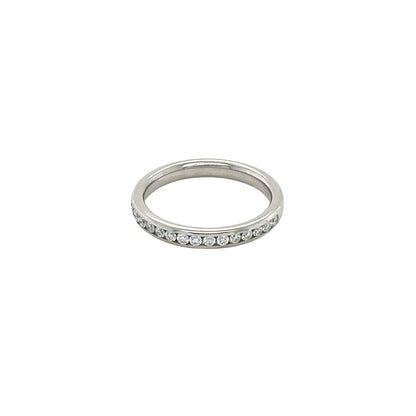 Platinum, 15 Round Brilliant Cut Diamond Channel Set Ring