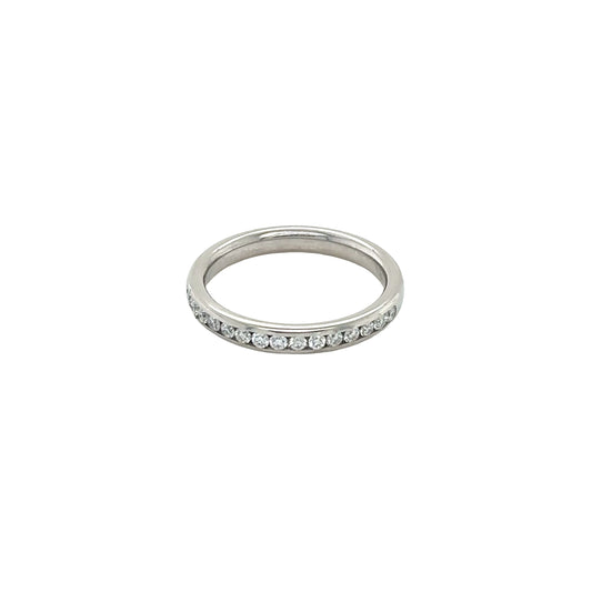 Platinum, 15 Round Brilliant Cut Diamond Channel Set Ring