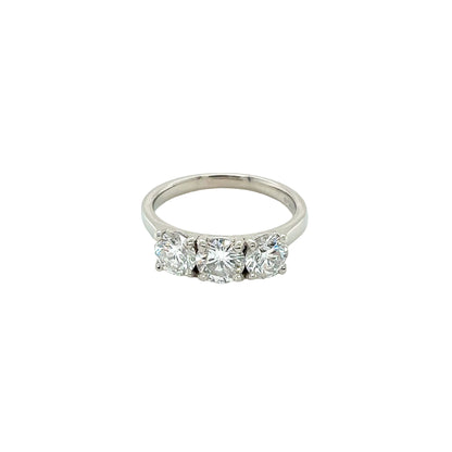 Platinum, Round Brilliant Cut Diamond 3 Stone Ring