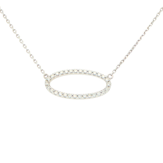18ct White Gold, Diamond Set Pendant on Chain