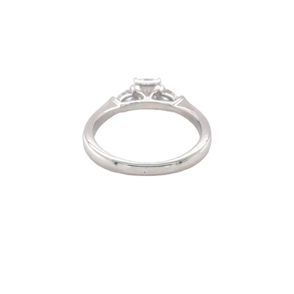 Platinum, Radiant and Pear Cut Diamond 3 Stone Ring