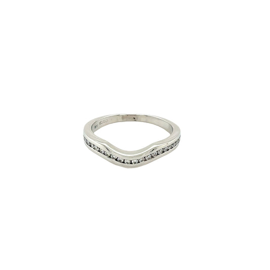 Platinum, Diamond Channel Set Shaped Ring