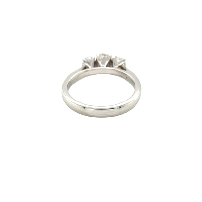Platinum, Oval Cut Diamond 3 Stone Ring
