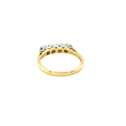 18ct Yellow Gold, Round Brilliant Cut Diamonds, 4 Stone Ring