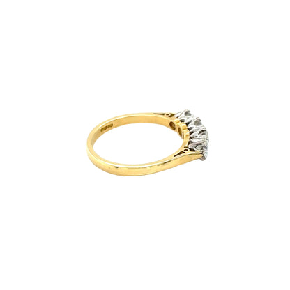 18ct Yellow Gold, Round Brilliant Cut Diamonds, 4 Stone Ring