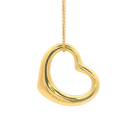 Pre-owned Tiffany & Co, Open Heart Pendant Necklace 18 inch