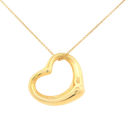 Pre-owned Tiffany & Co, Open Heart Pendant Necklace 18 inch